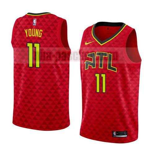 maillot atlanta hawks homme Trae Young 11 déclaration 2017-18 rouge