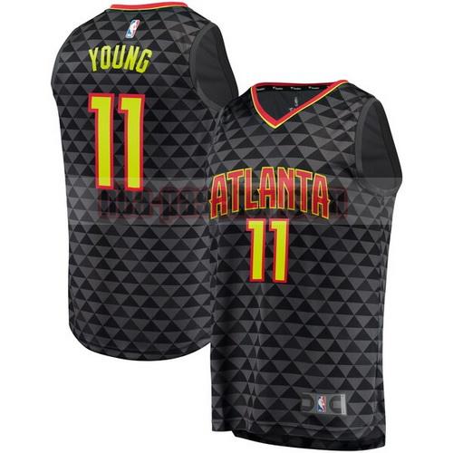maillot atlanta hawks homme Trae Young 11 icon edition noir