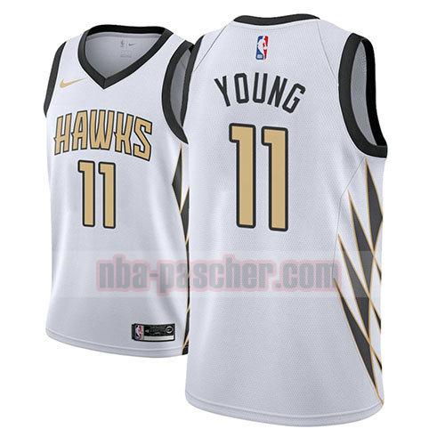 maillot atlanta hawks homme Trae Young 11 ville 2018-19 blanc