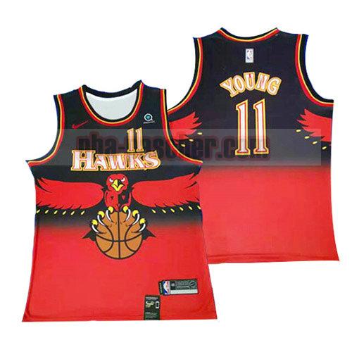 maillot atlanta hawks homme trae young rétro rouge