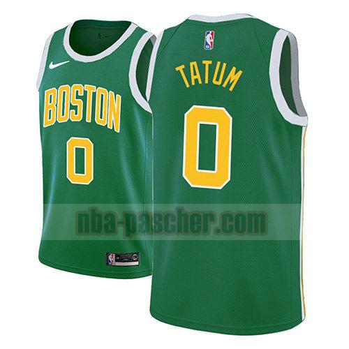 maillot boston celtics homme Jayson Tatum 0 earned 2018-19 verde