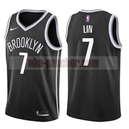 maillot brooklyn nets homme Jeremy Lin 7 icône 2017-18 noir