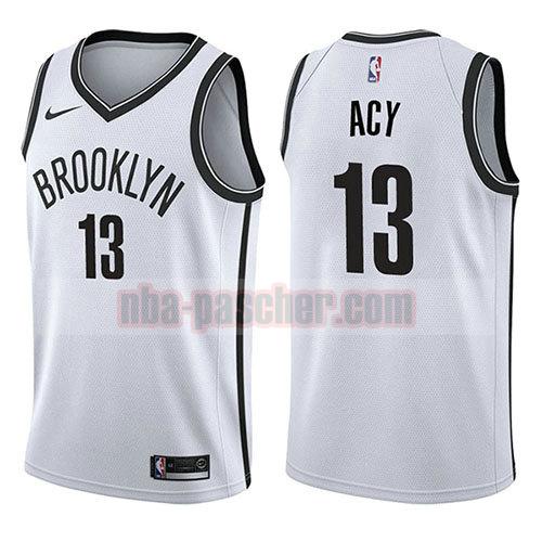 maillot brooklyn nets homme Quincy Acy 13 association 2017-18 blanc