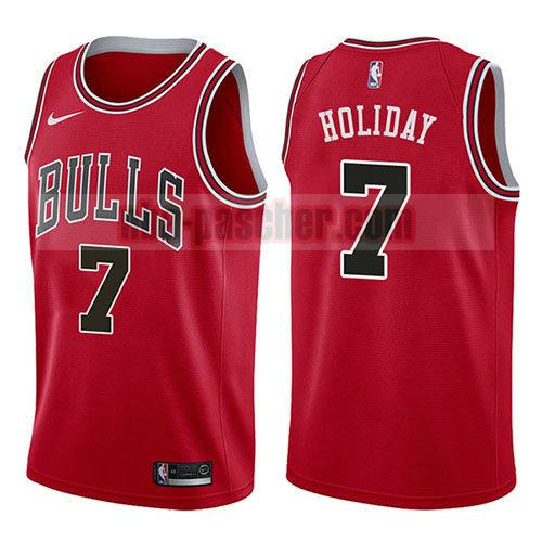maillot chicago bulls homme Justin Holiday 7 icône 2017-18 rouge