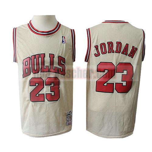 maillot chicago bulls homme Michael Jordan 23 rétro crema