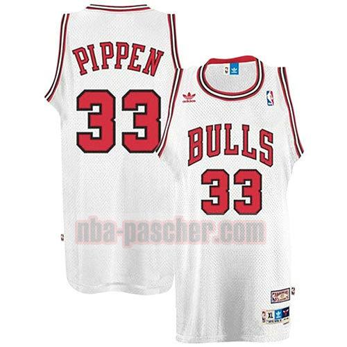 maillot chicago bulls homme Scottie Pippen 33 rétro blanc