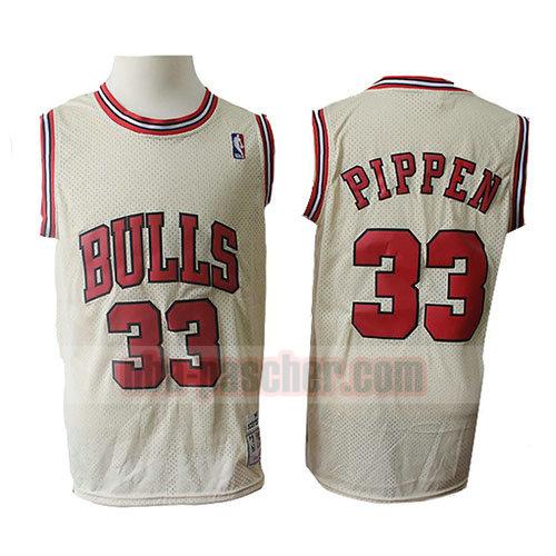 maillot chicago bulls homme Scottie Pippen 33 rétro crema