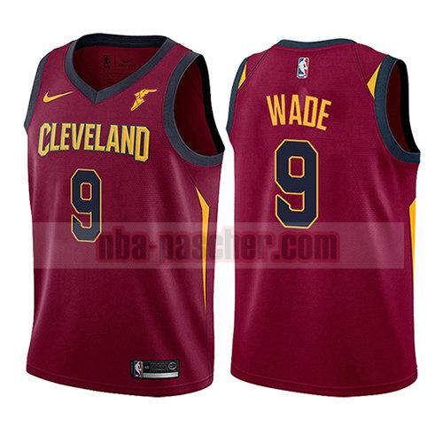 maillot cleveland cavaliers enfant Dwyane Wade 9 icône goodyear 2017-18 rouge
