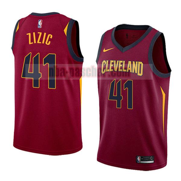 maillot cleveland cavaliers homme Ante Zizic 41 icône 2018 rouge