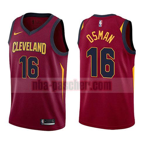 maillot cleveland cavaliers homme Cedi Osman 16 icône 2017-18 rouge