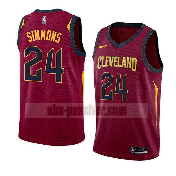 maillot cleveland cavaliers homme Kobi Simmons 24 icône 2018 rouge