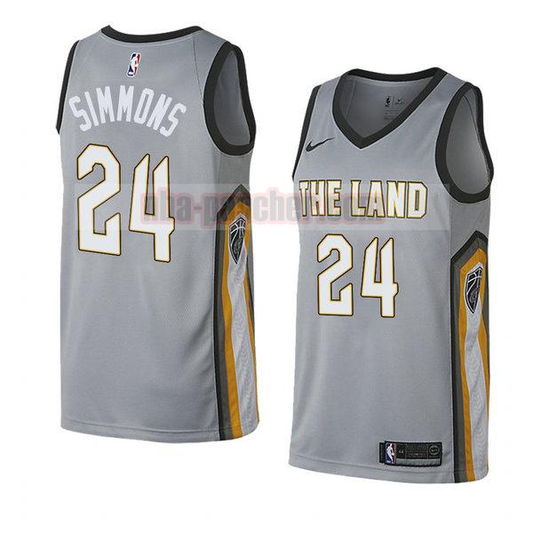 maillot cleveland cavaliers homme Kobi Simmons 24 ville 2018 gris