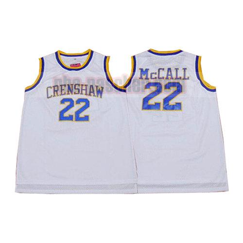 maillot crenshaw homme Quincy McCall 22 blanc