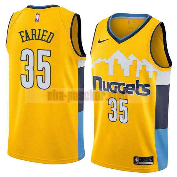 maillot denver nuggets homme Kenneth Faried 35 déclaration 2018 jaune
