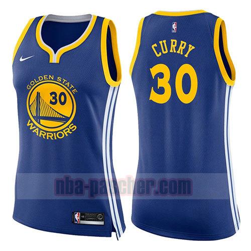 maillot golden state warriors femme Stephen Curry 30 icône 2017-18 bleu