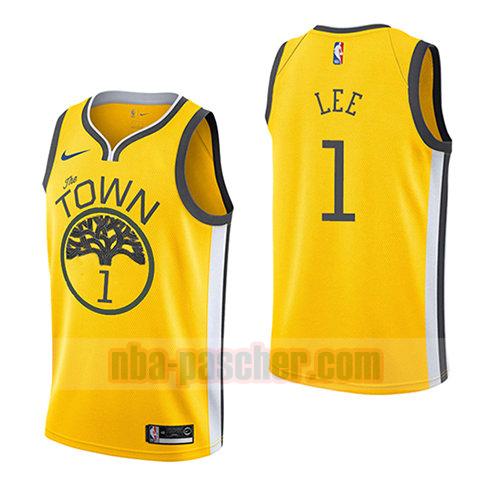 maillot golden state warriors homme Damion Lee 1 earned 2018-19 jaune