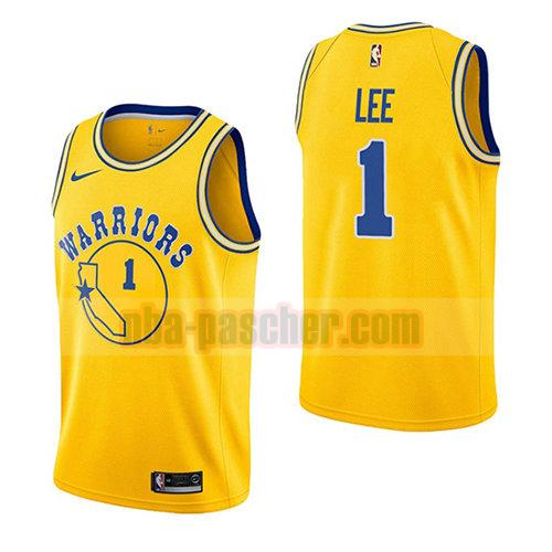 maillot golden state warriors homme Damion Lee 1 hardwood classic 2018-19 jaune