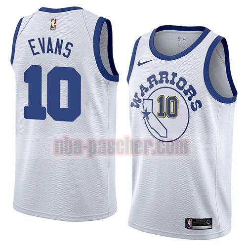maillot golden state warriors homme Jacob Evans 10 hardwood classic 2018-19 blanc