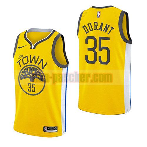 maillot golden state warriors homme Kevin Durant 35 earned 2018-19 jaune