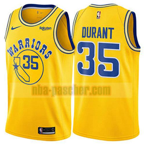maillot golden state warriors homme Kevin Durant 35 hardwood classic 2018 jaune