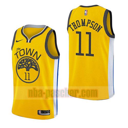 maillot golden state warriors homme Klay Thompson 11 earned 2018-19 jaune
