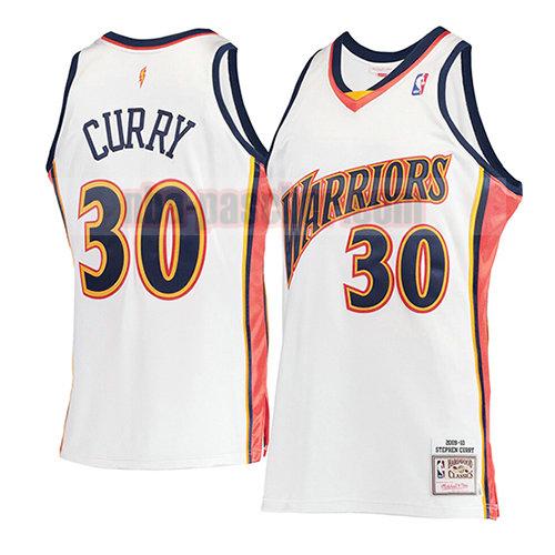 maillot golden state warriors homme Stephen Curry 30 mitchell & ness blanc