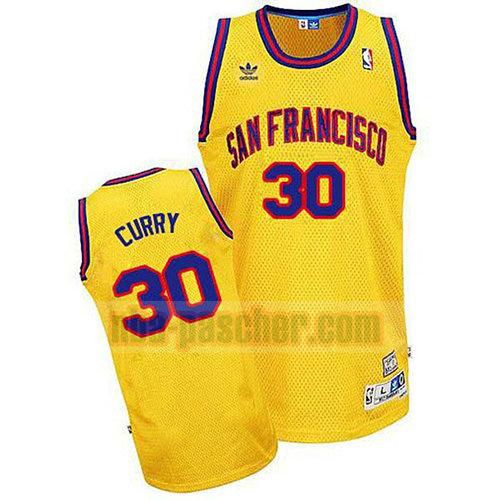 maillot golden state warriors homme Stephen Curry 30 rétro jaune