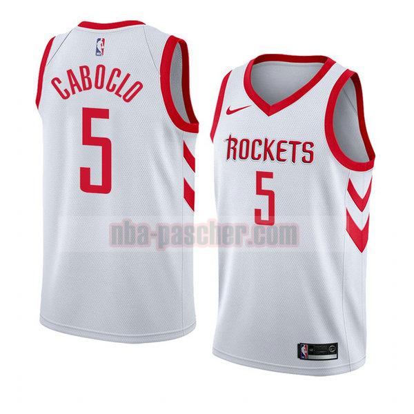 maillot houston rockets homme Bruno Caboclo 5 association 2018 blanc