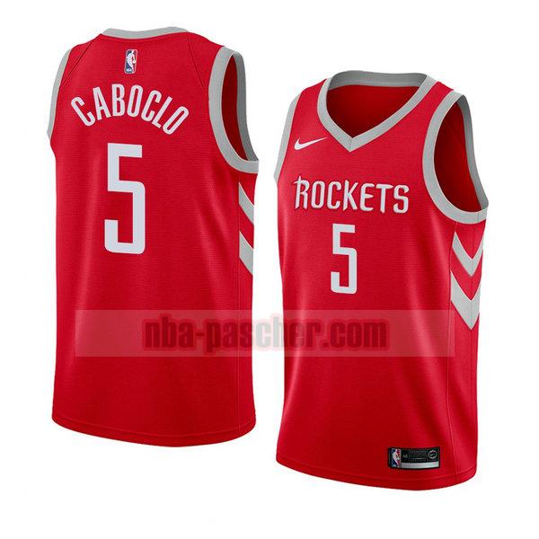 maillot houston rockets homme Bruno Caboclo 5 icône 2018 rouge