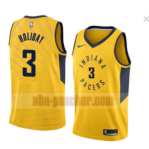maillot indiana pacers homme Aaron Holiday 3 déclaration 2018 jaune