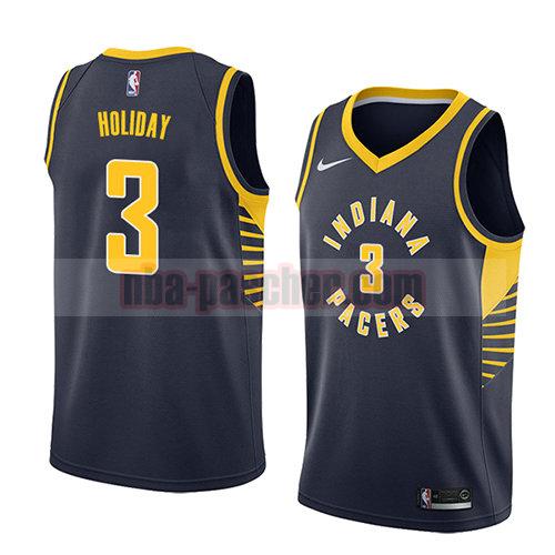 maillot indiana pacers homme Aaron Holiday 3 icône 2018 bleu