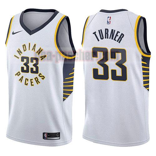 maillot indiana pacers homme Myles Turner 33 association 2017-18 blanc