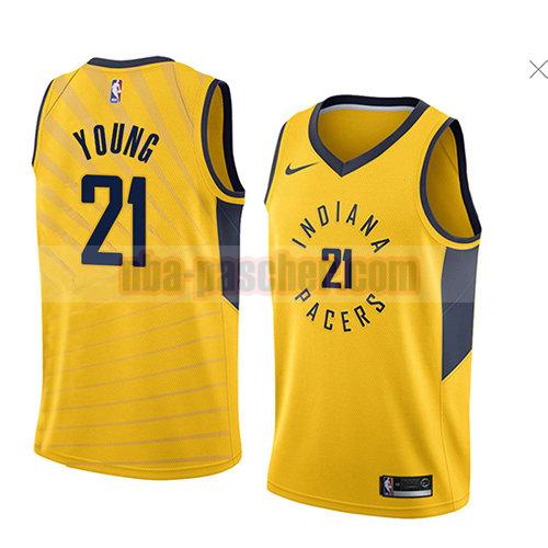maillot indiana pacers homme Thaddeus Young 21 déclaration 2018 jaune