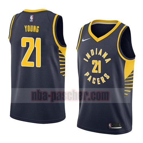 maillot indiana pacers homme Thaddeus Young 21 icône 2018 bleu