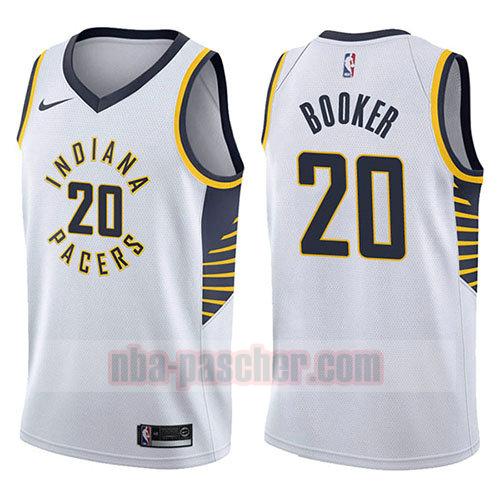 maillot indiana pacers homme Trevor Booker 20 association 2017-18 blanc