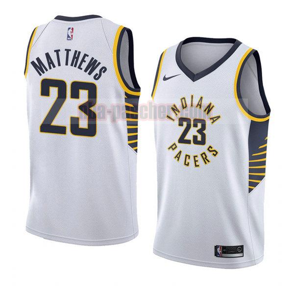 maillot indiana pacers homme Wesley Matthews 23 association 2018 blanc