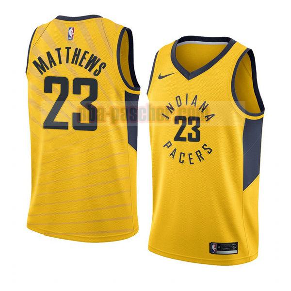maillot indiana pacers homme Wesley Matthews 23 déclaration 2018 jaune