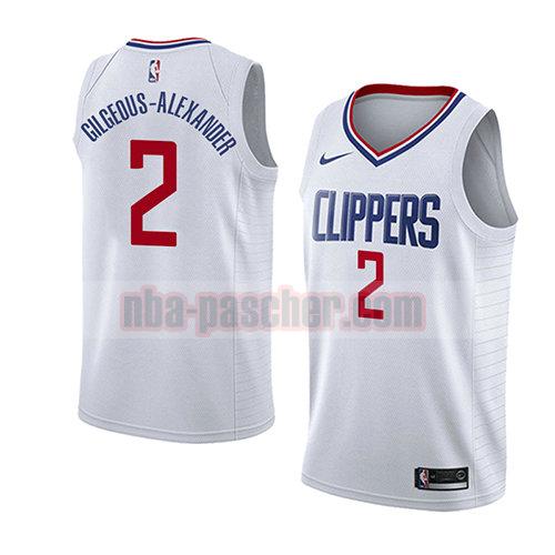 maillot los angeles clippers homme Shai Gilgeous-Alexander 2 association 2018 blanc