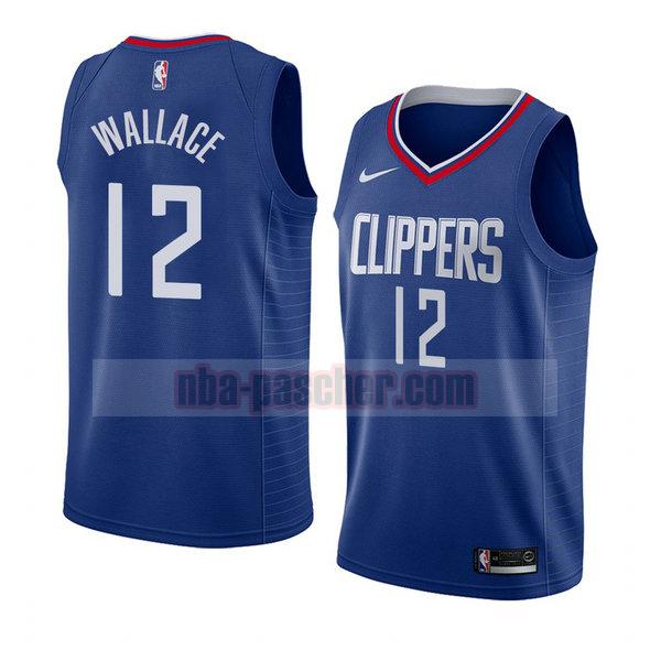 maillot los angeles clippers homme Tyrone Wallace 12 icône 2018 bleu