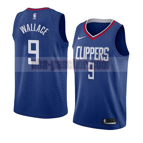 maillot los angeles clippers homme Tyrone Wallace 9 icône 2018 bleu