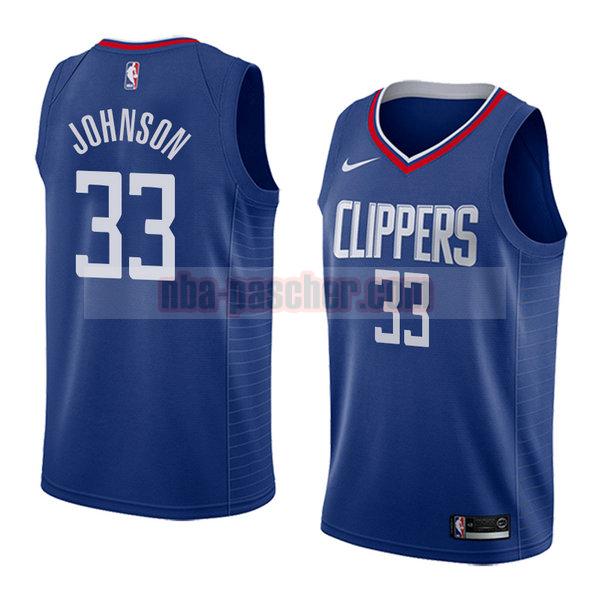 maillot los angeles clippers homme Wesley Johnson 33 icône 2018 bleu