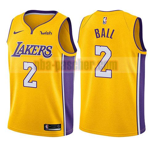 maillot los angeles lakers enfant Lonzo Ball 2 icône 2017-18 d'or