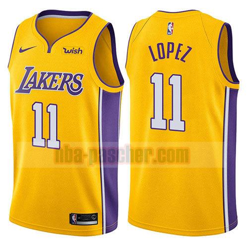 maillot los angeles lakers homme Brook Lopez 11 2017-18 jaune