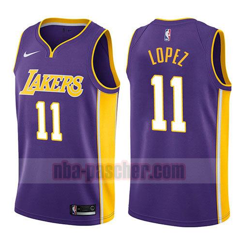 maillot los angeles lakers homme Brook Lopez 11 2017-18 pourpre