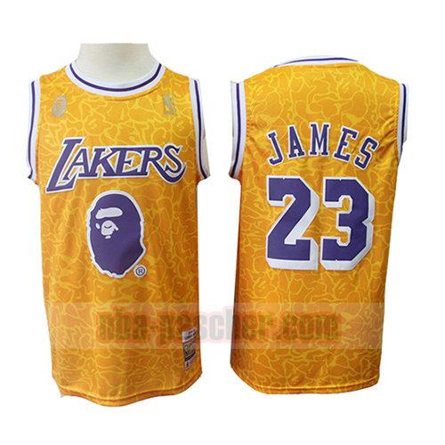maillot los angeles lakers homme Lebron James 23 mitchell & ness jaune