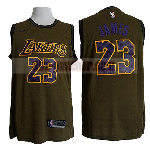 maillot los angeles lakers homme Lebron James 23 nike verde