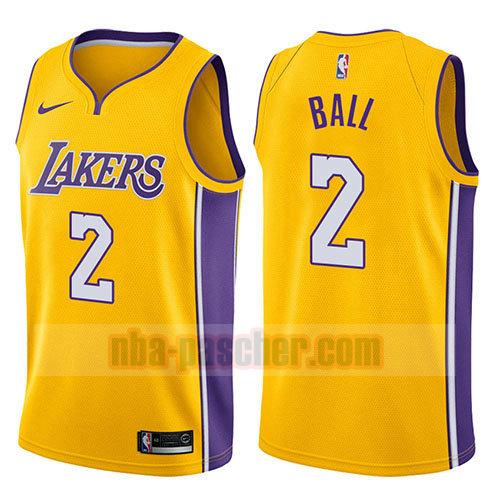 maillot los angeles lakers homme Lonzo Ball 2 2017-18 jaune