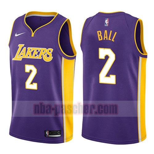 maillot los angeles lakers homme Lonzo Ball 2 2017-18 pourpre