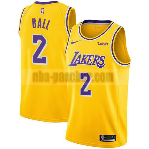 maillot los angeles lakers homme Lonzo Ball 2 icône 2018 jaune