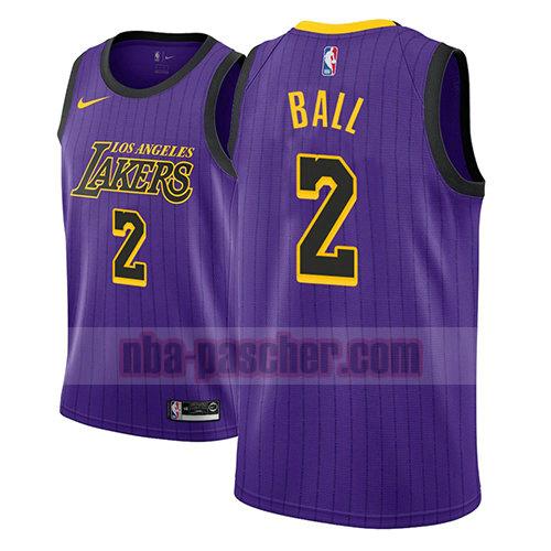 maillot los angeles lakers homme Lonzo Ball 2 ville 2018 pourpre